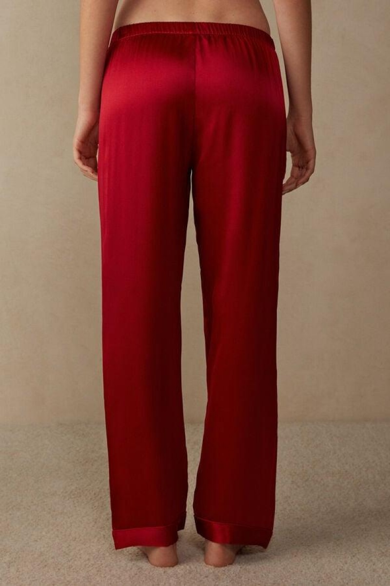 Intimissimi Silk Satin Pants Ženske Pidžama Crvene | HR 2073CEI