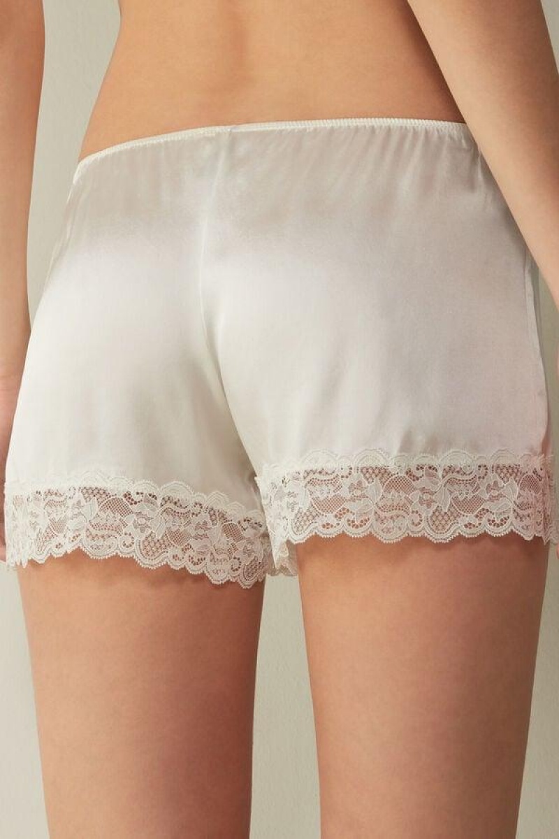 Intimissimi Silk Shorts Ženske Pidžama Bijele | HR 2003RWH