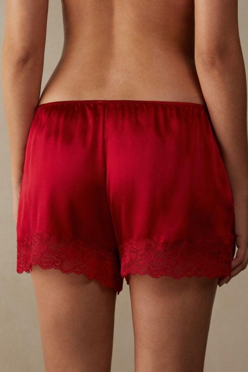 Intimissimi Silk Shorts Ženske Pidžama Crvene | HR 2006UTL