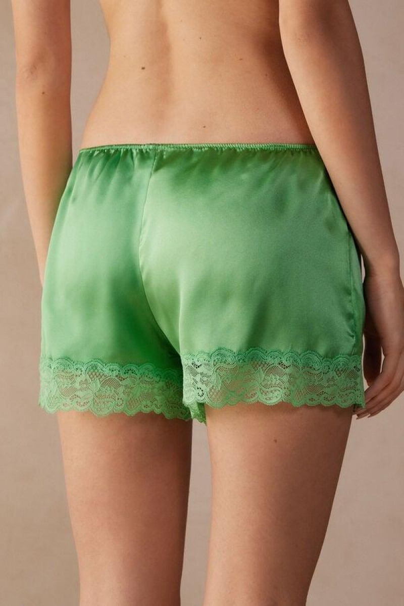 Intimissimi Silk Shorts Ženske Pidžama Menta | HR 1977RWH