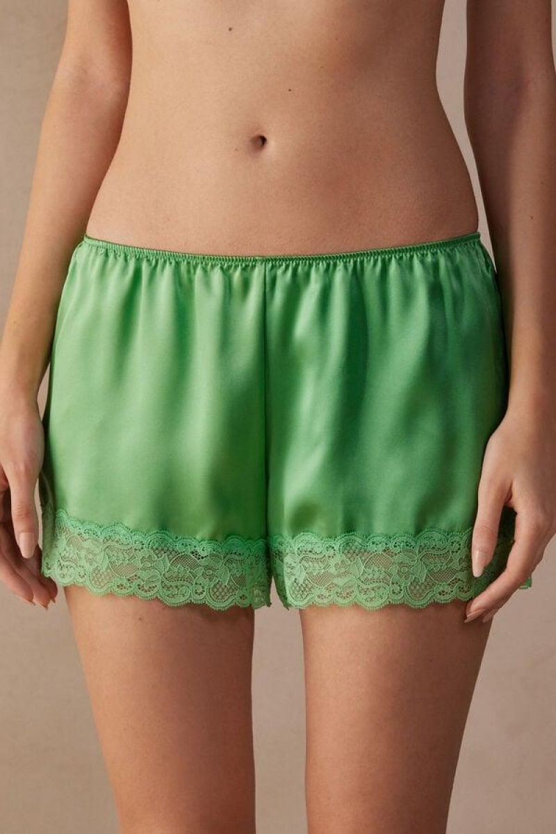 Intimissimi Silk Shorts Ženske Pidžama Menta | HR 1977RWH