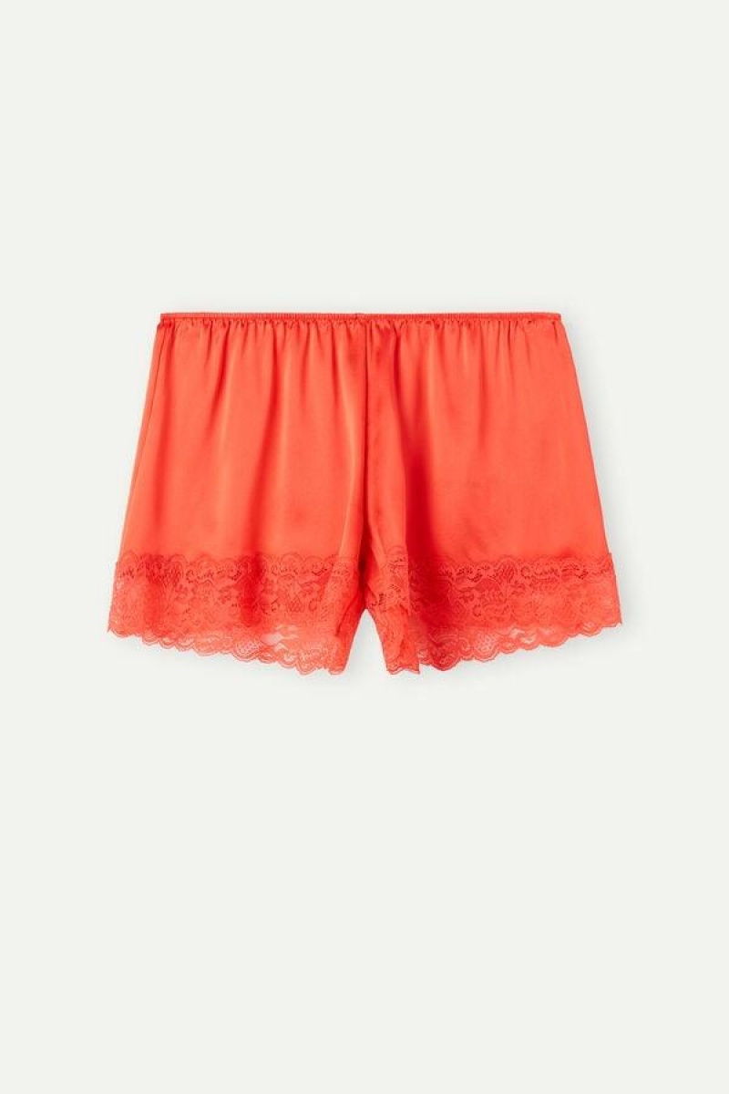 Intimissimi Silk Shorts Ženske Pidžama Tamno Crvene | HR 1976EXG