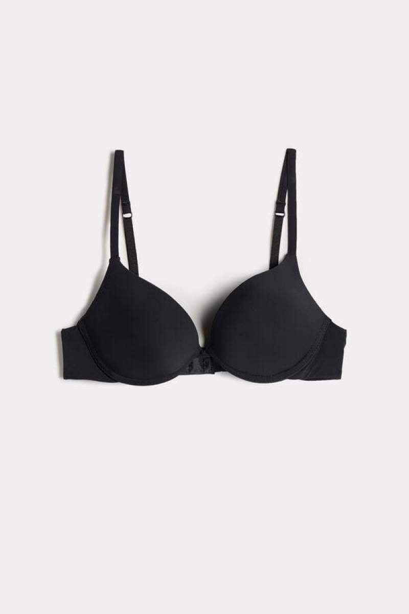 Intimissimi Simona Microfiber Super Push-Up Ženske Grudnjaci Crne | HR 1342LHT