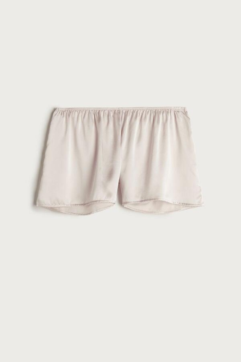 Intimissimi Smooth Silk-Satin Shorts Ženske Pidžama Roze | HR 2001WYF