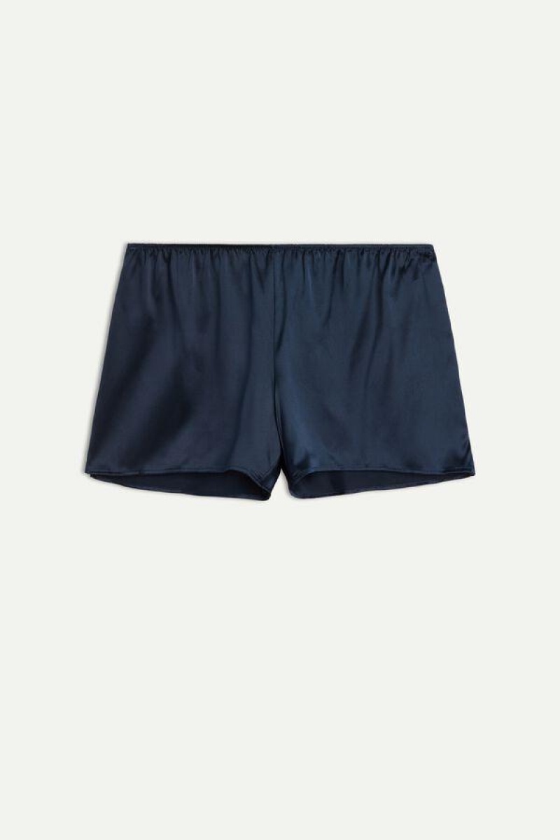 Intimissimi Smooth Silk-Satin Shorts Ženske Pidžama Plave | HR 1992LHT