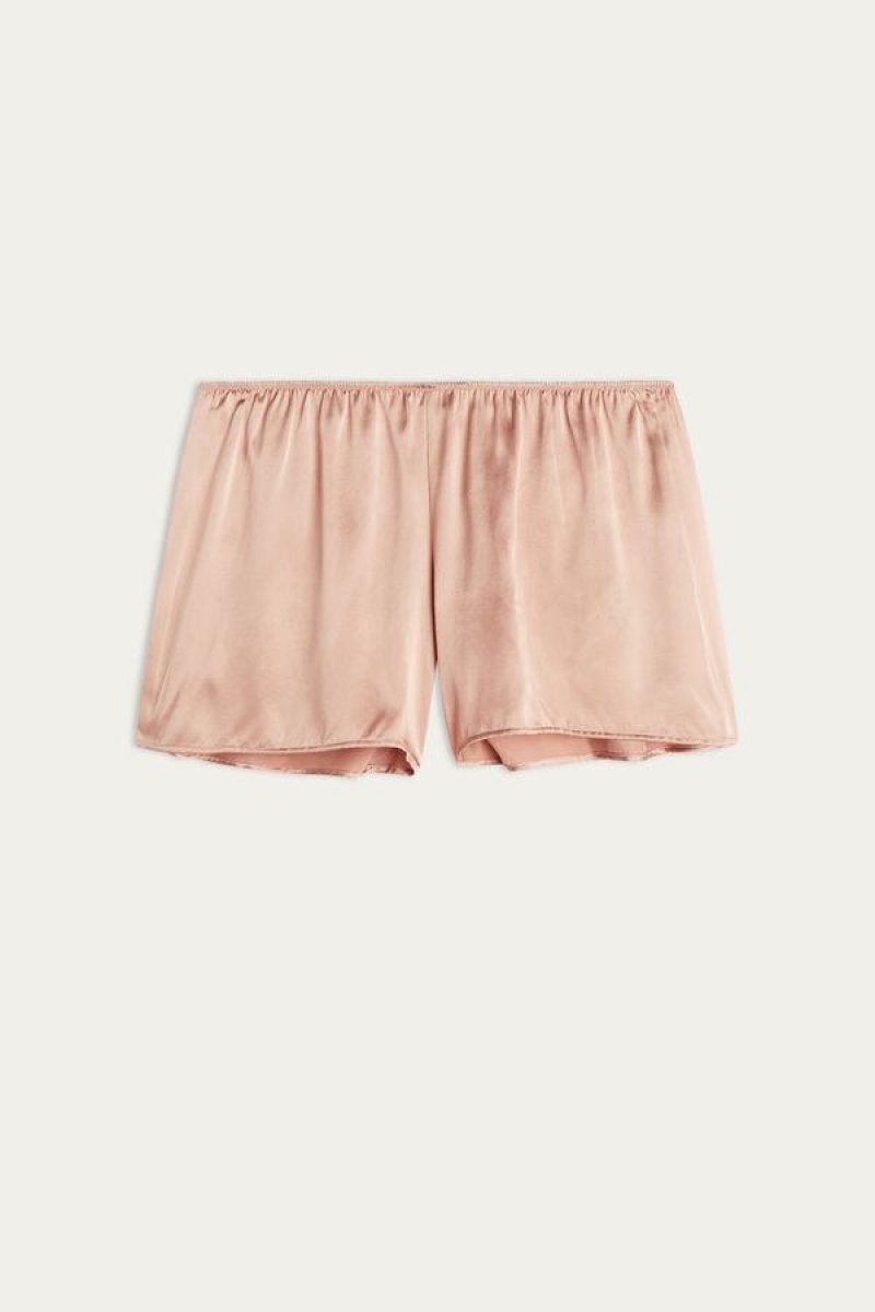 Intimissimi Smooth Silk-Satin Shorts Ženske Pidžama Roze | HR 1993ZGY