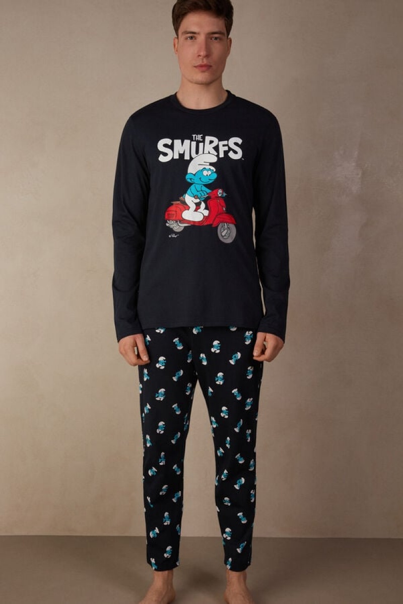 Intimissimi Smurfs Full Length Cotton Muške Pidžama Plave | HR 2922QZN