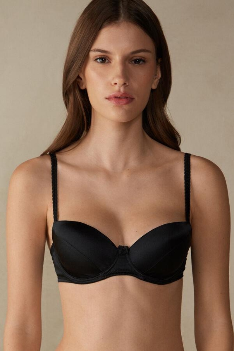 Intimissimi Sofia Balconette in Silk Ženske Grudnjaci Crne | HR 1532QZD