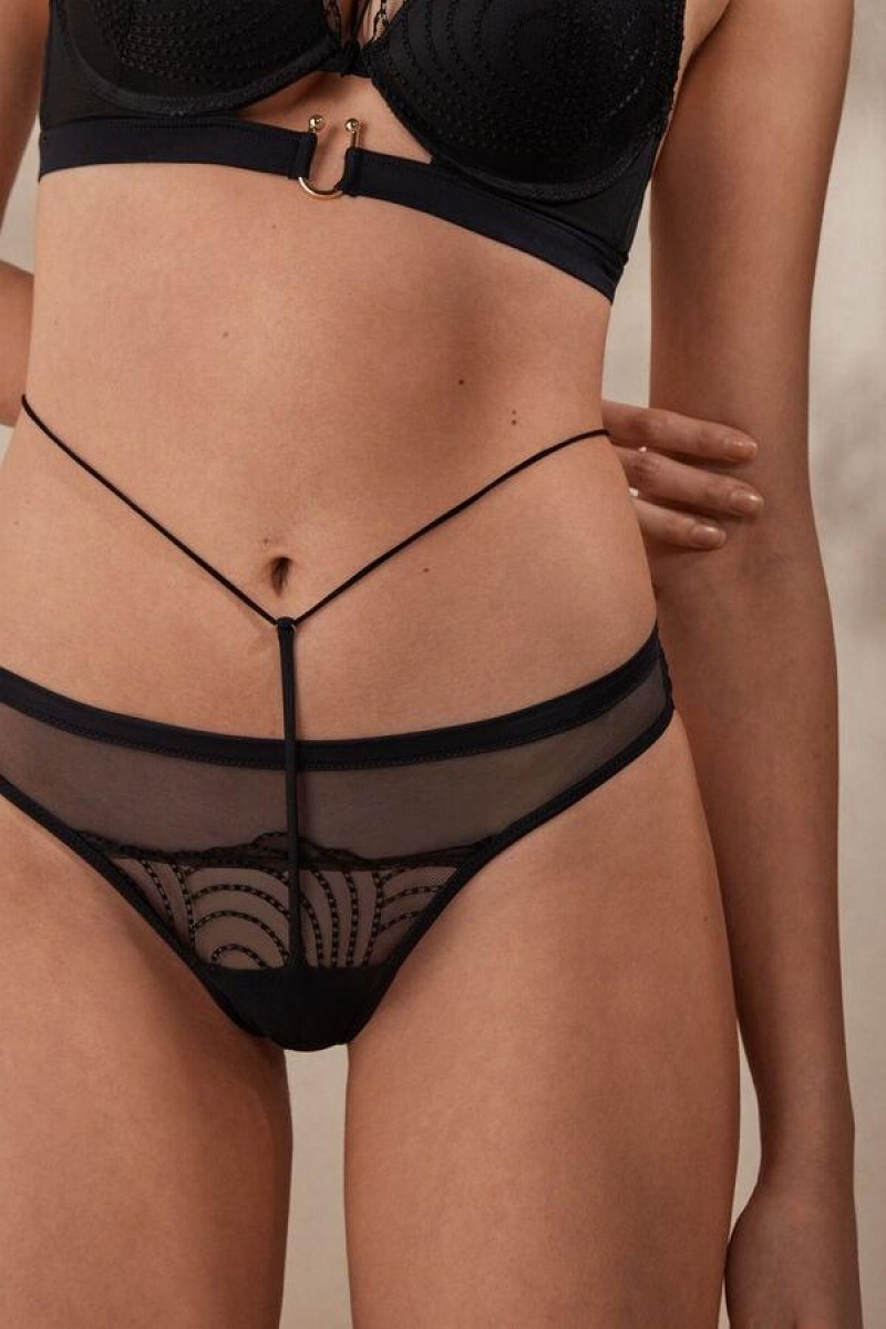 Intimissimi Steal the Show High Rise Brazilian Ženske Gaćice Crne | HR 2496SOG