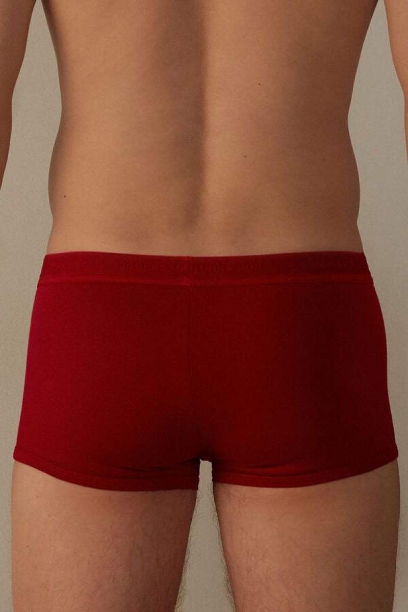 Intimissimi Stretch Supima® Cotton Shorts with Logo Detail Muške Boxer Crvene Crvene | HR 2610WYN