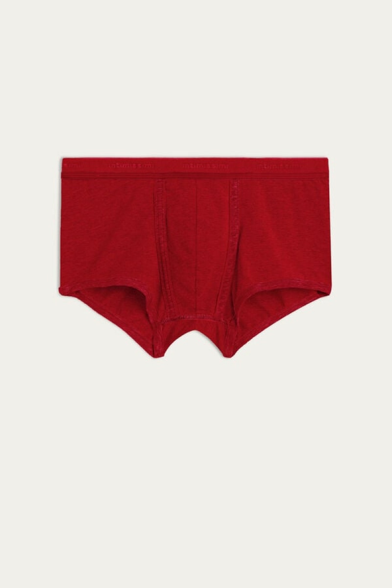 Intimissimi Stretch Supima® Cotton Shorts with Logo Detail Muške Boxer Crvene Crvene | HR 2610WYN