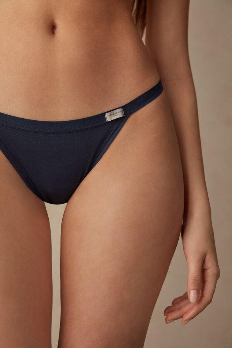 Intimissimi String Thong in Cotton Ženske Gaćice Plave | HR 2278LHT