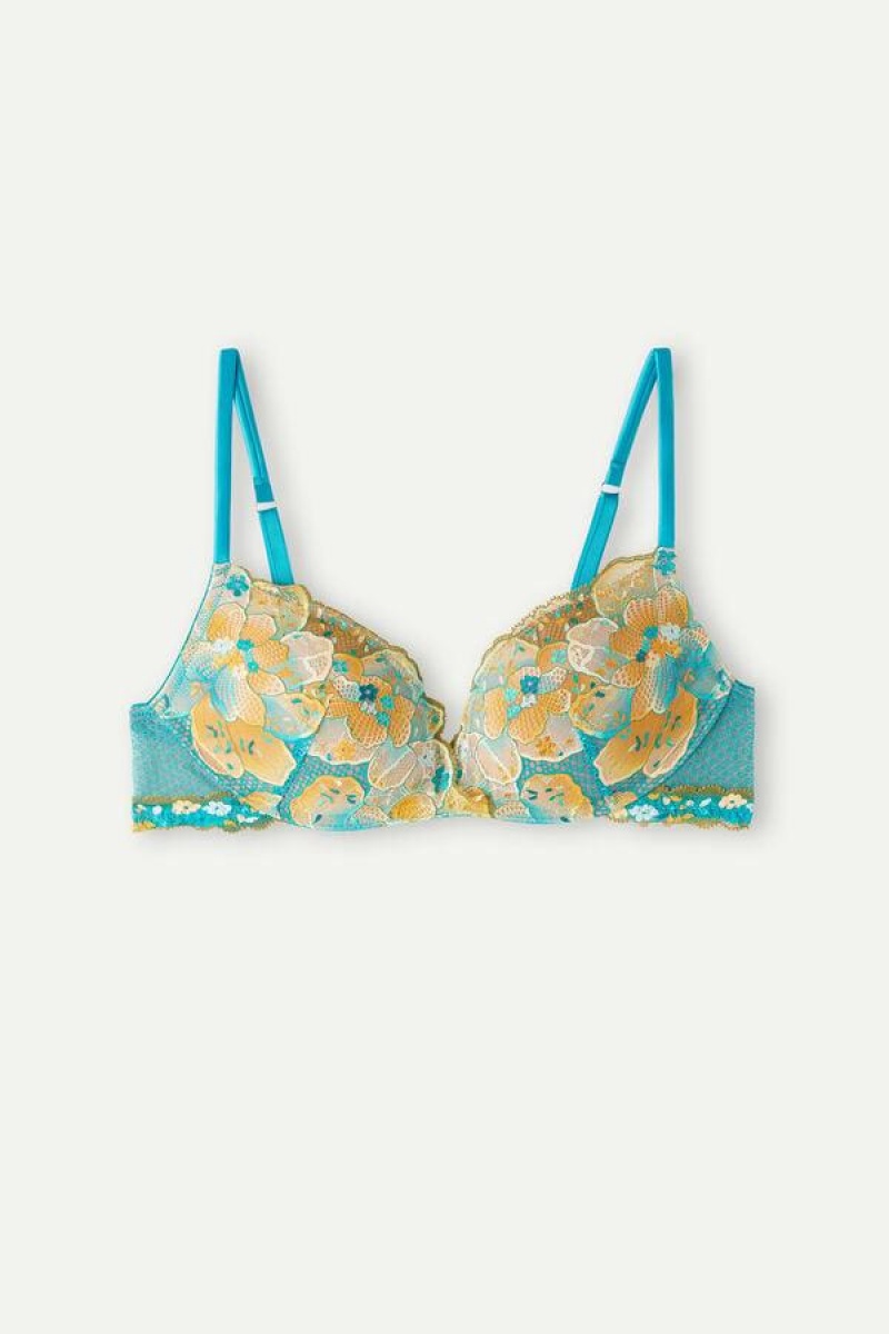 Intimissimi Summer Vibes Gioia Super Push-up Ženske Grudnjaci Tirkizne Plave | HR 1269BCP