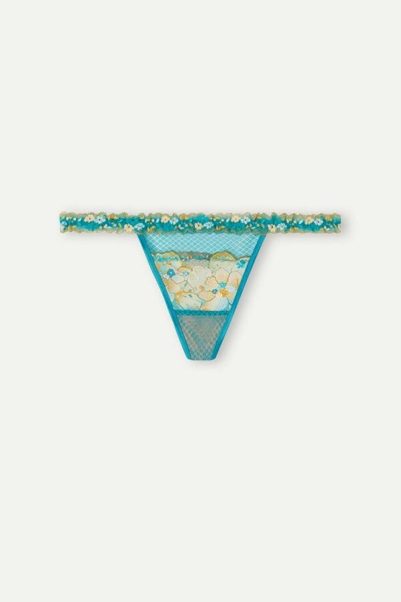 Intimissimi Summer Vibes String Thong Ženske Gaćice Tirkizne Plave | HR 2231BCP