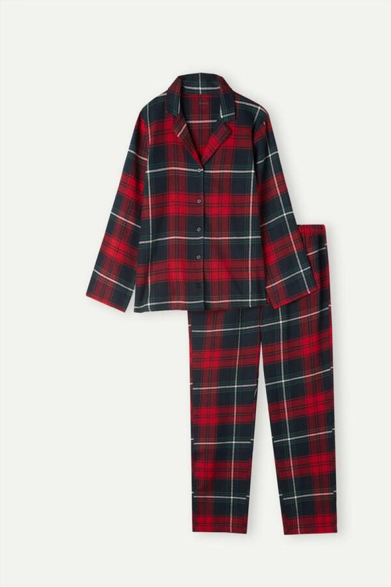 Intimissimi Tartan Love Brushed Fabric Ženske Pidžama Crvene | HR 2230VDO