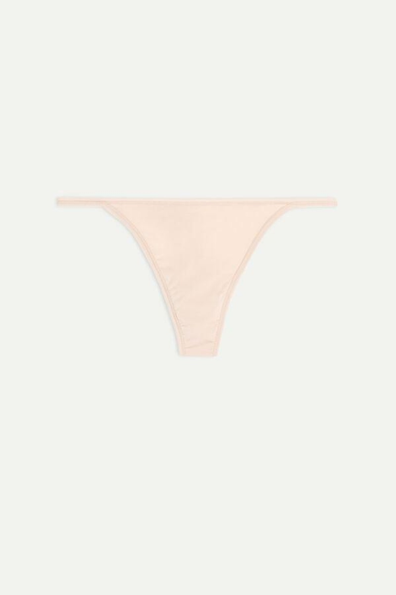 Intimissimi Thong with Ultralight Microfiber Straps Ženske Gaćice Bež | HR 2293ISZ