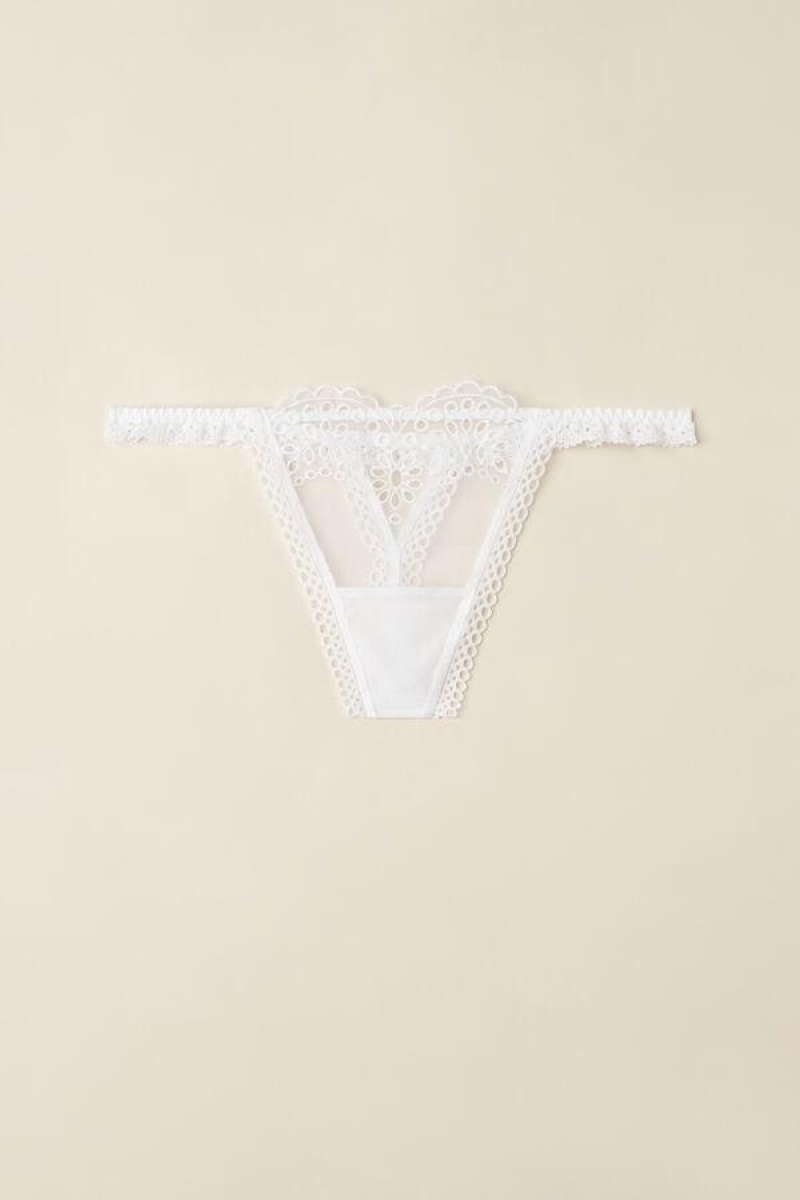 Intimissimi Timeless Simplicity String Thong Ženske Gaćice Bijele | HR 2232NBA