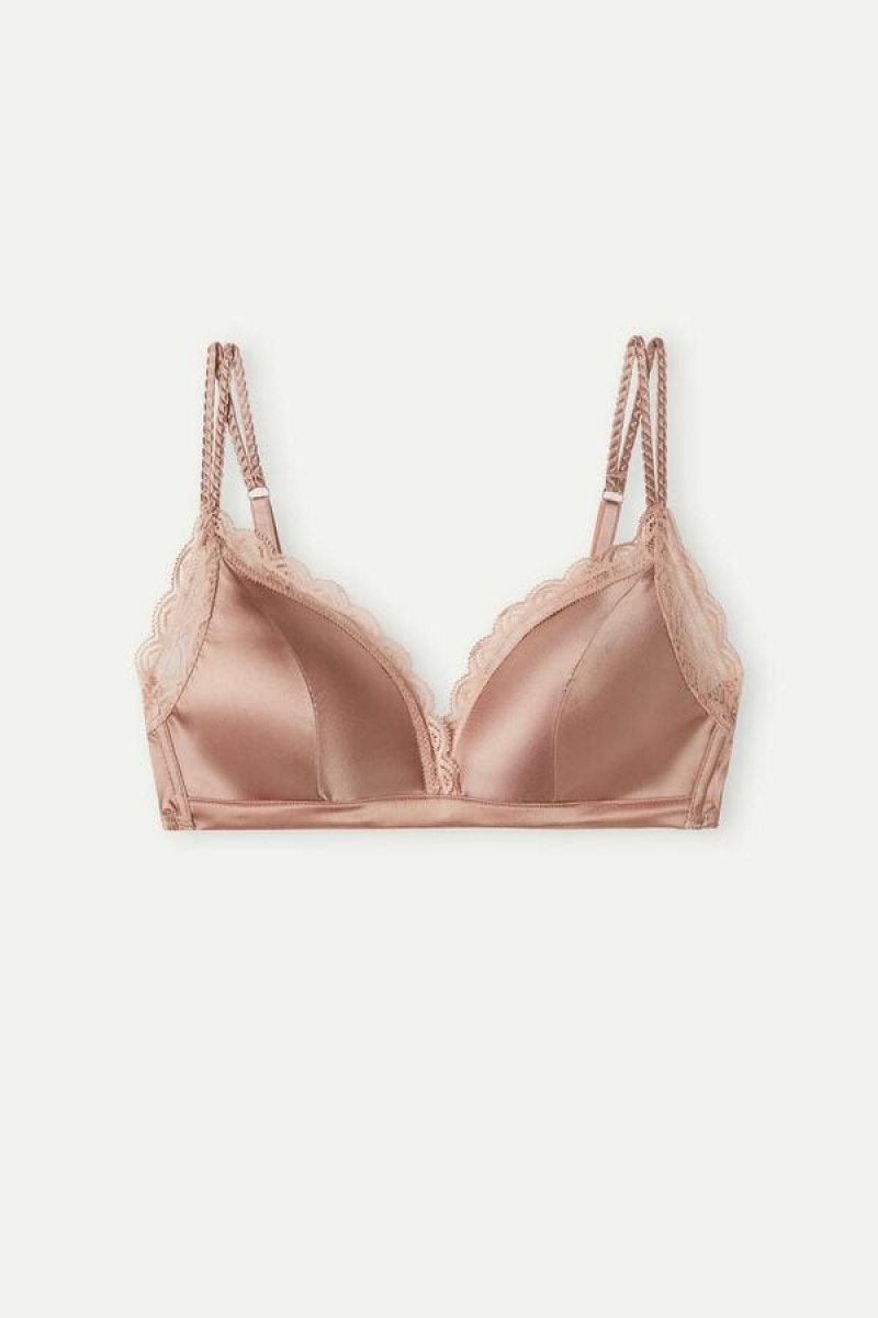 Intimissimi Tiziana Silk and Lace Triangle Ženske Grudnjaci Roze | HR 1443HKW