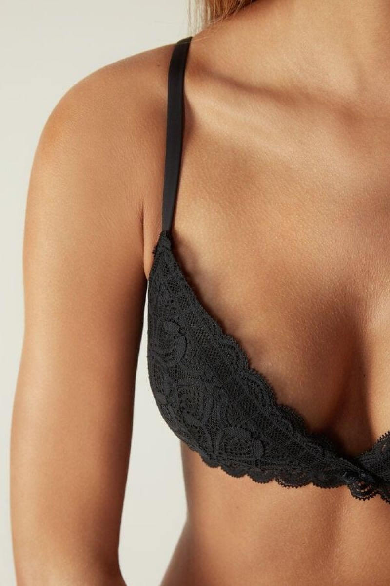 Intimissimi Tiziana Triangle in Lace Ženske Grudnjaci Crne | HR 1134LHT