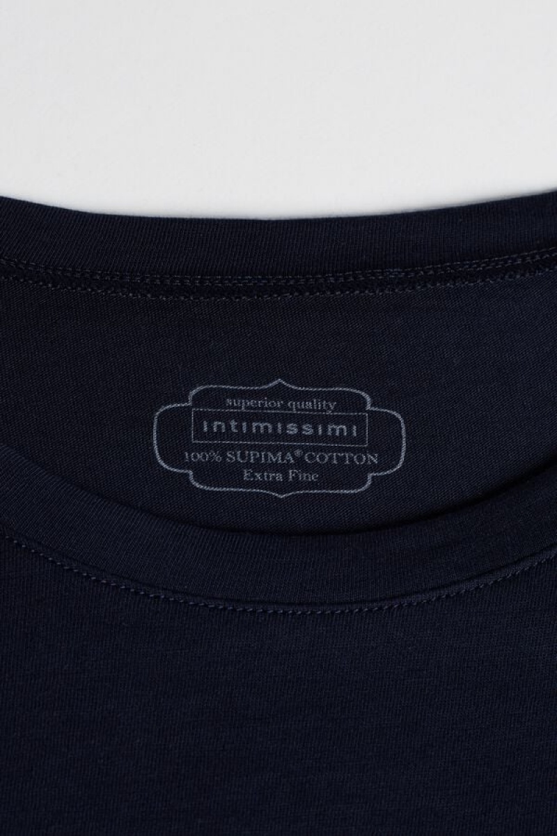 Intimissimi T-shirt in Ultrafresh Supima® Cotton Ženske Kratki Rukav Plave | HR 1843MAS