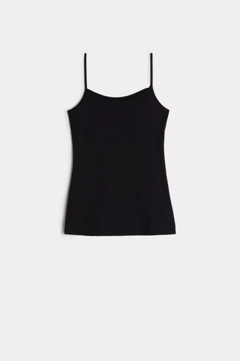 Intimissimi Ultrafresh Supima® Cotton Vest Ženske Majica bez Rukava Crne | HR 1679KIR