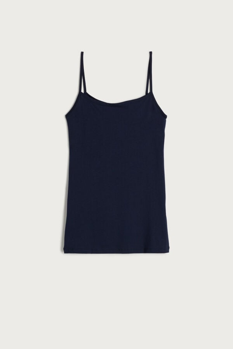 Intimissimi Ultrafresh Supima® Cotton Vest Ženske Majica bez Rukava Plave | HR 1689WYF