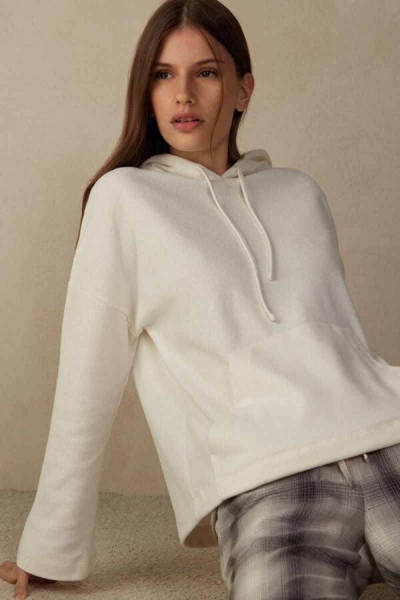 Intimissimi Warm Cuddles Hooded Top Ženske Pidžama Krem | HR 2161YUK