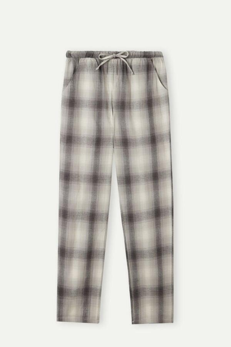 Intimissimi Warm Cuddles Pants in Brushed Cloth Ženske Pidžama Sive Bijele | HR 2064DNN