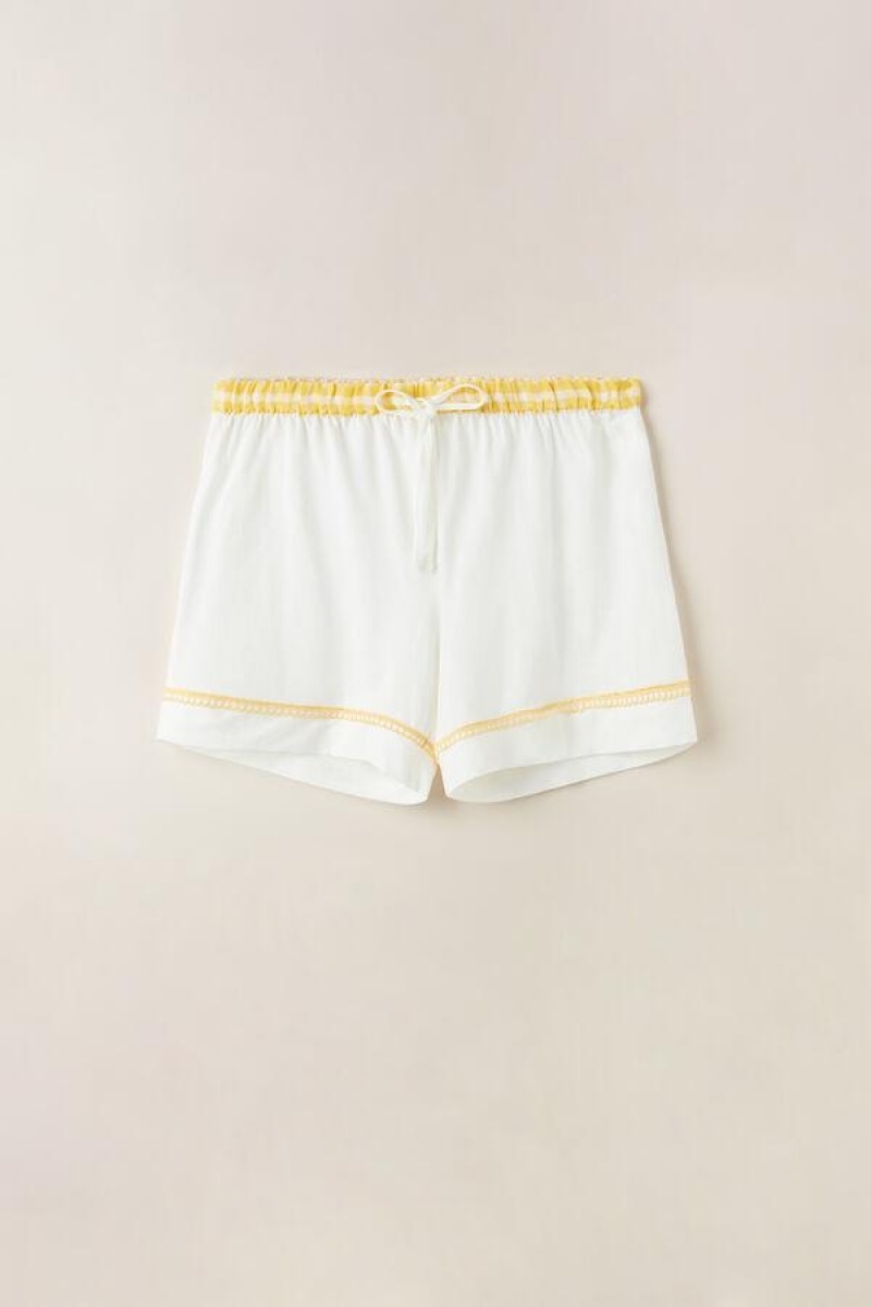 Intimissimi Yellow Submarine Shorts in Supima® Ultrafresh Cotton Ženske Pidžama Bijele | HR 1987FMM